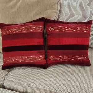 Elegant Red Throw Pillows, 10x10"